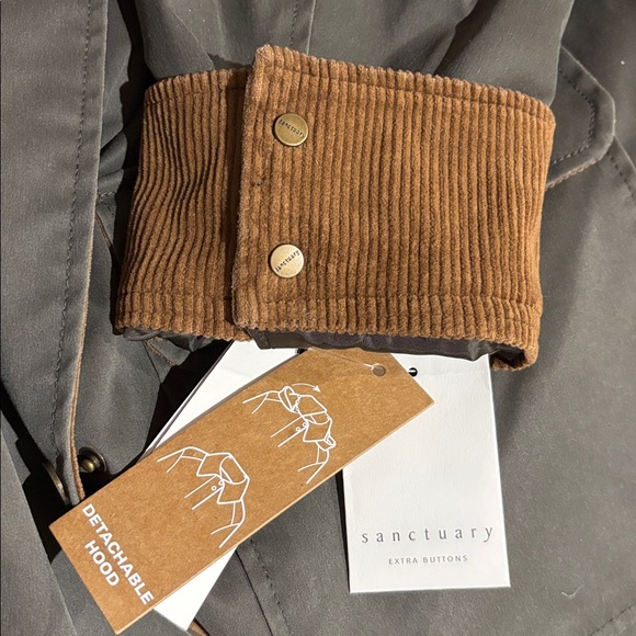 Sanctuary Oiled Barn Field Jacket Corduroy Collar and Cuffs Women’s Size XL - Picture 5 of 10